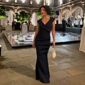 Chiara Boni La Petite Robe Cocoon Collar Trumpet Gown 40/4/S